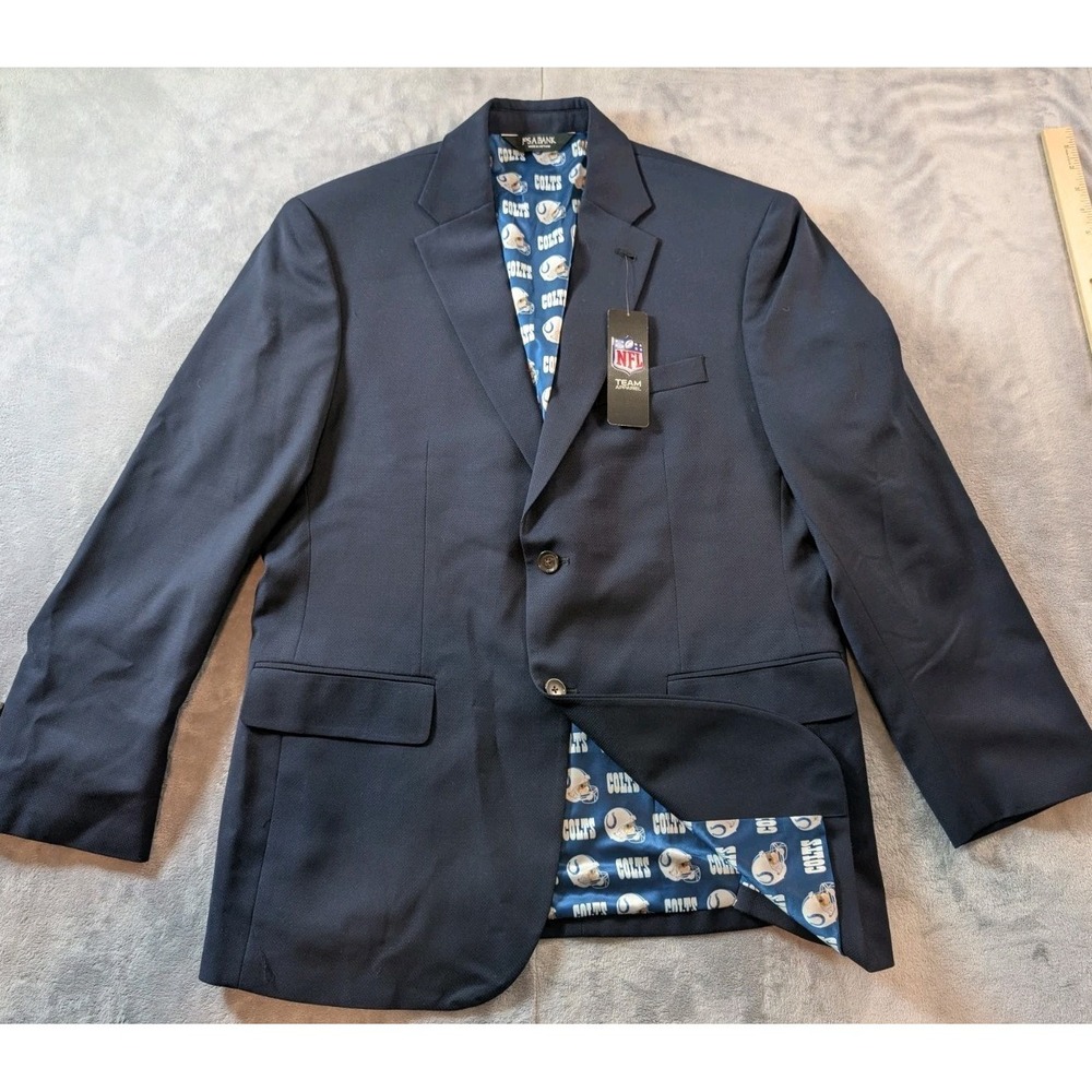 Jos. A. Bank Blazer Jacket Sport Coat NFL Cndianapolis Colts Navy Blue Men's 42R